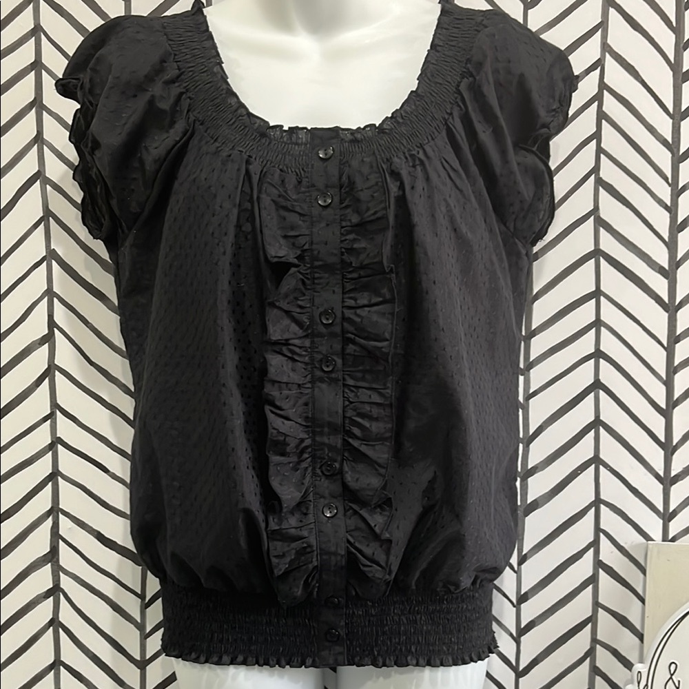 🌷3 Tops for $18 - Lots of Love by Speechless Black Puff Sleeve Blouse, Sz. Lg